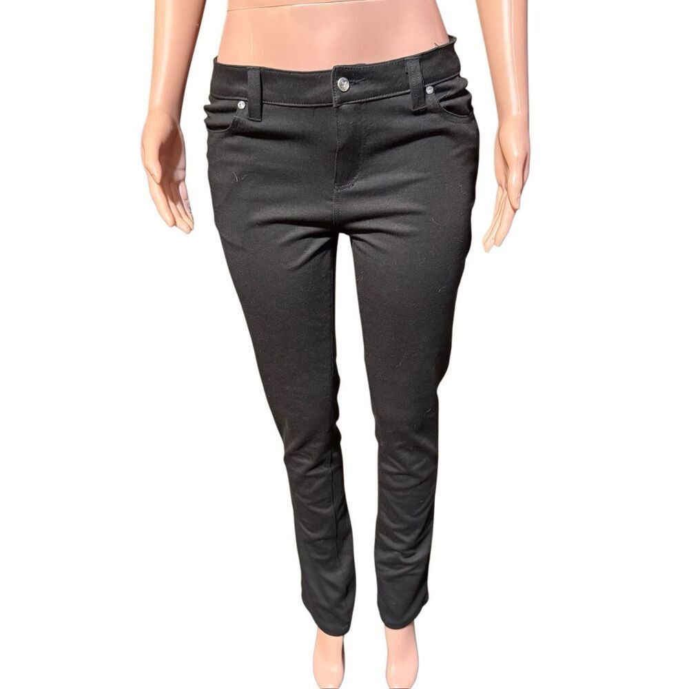 Bogari black straight mid rise pants 6